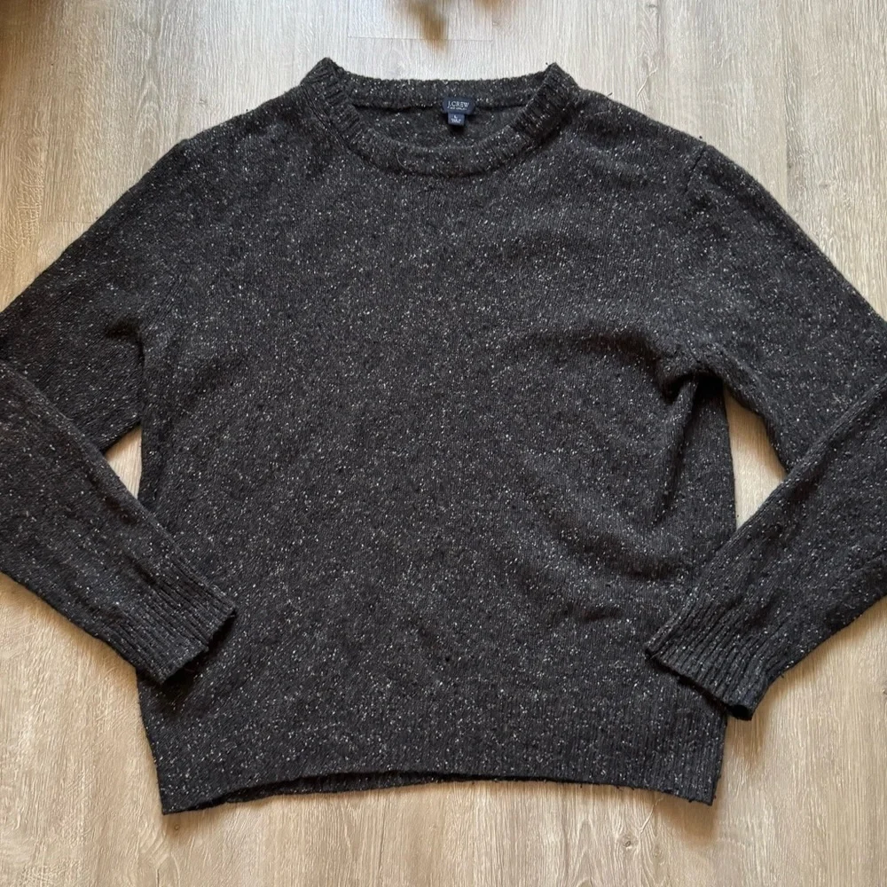 J.Crew Brown Wool Blend knit Crewneck Sweater